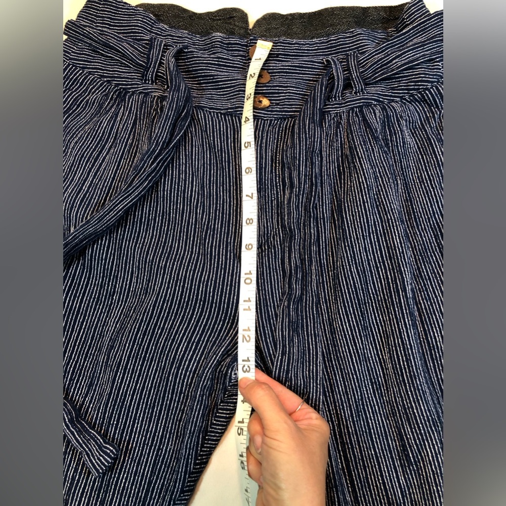 Free People Navy Blue Cotton High Waisted Pants - Picture 5 of 8